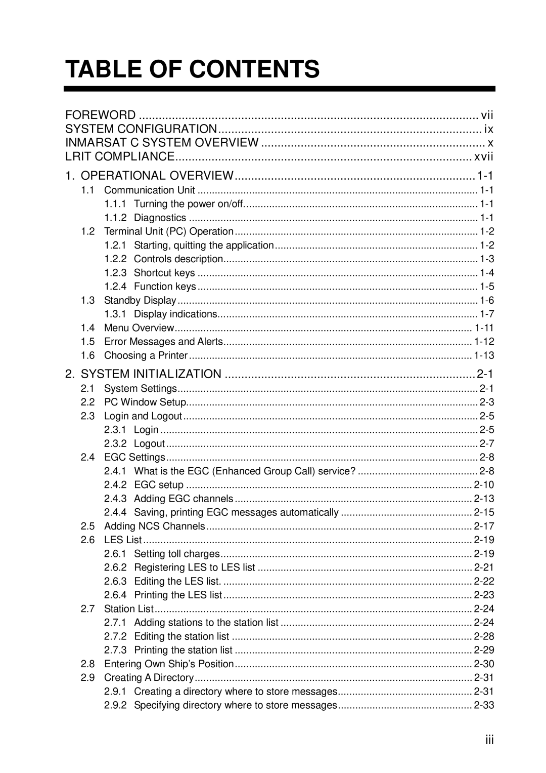 Furuno 16 manual Table of Contents 