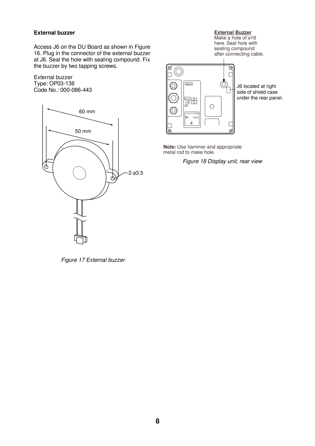 Furuno 1622 installation manual External buzzer 