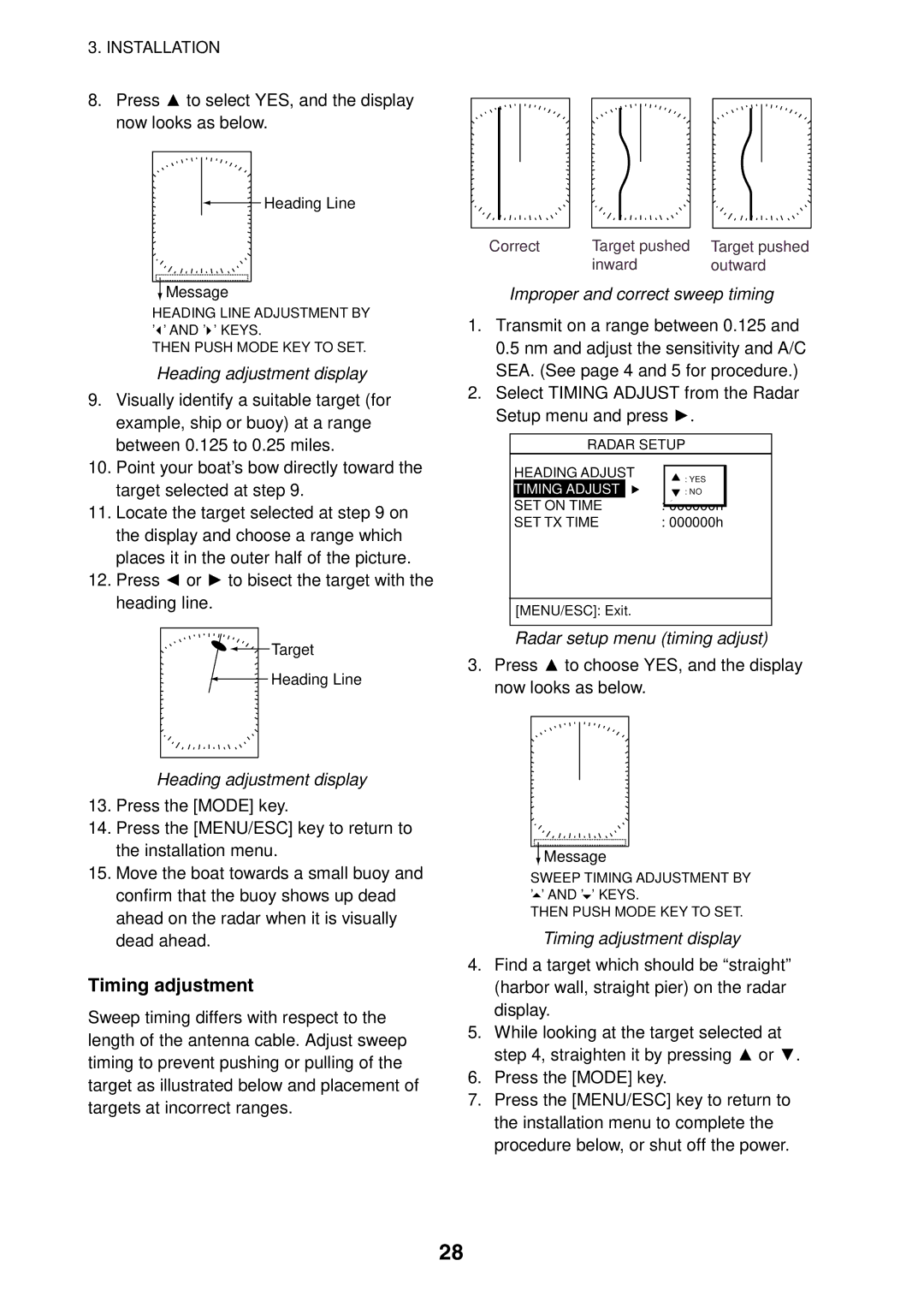 Furuno 1623 manual Timing adjustment 