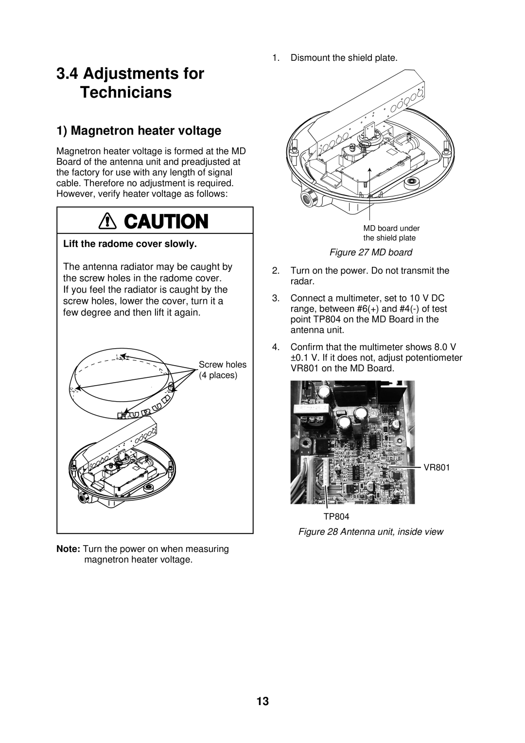 Furuno 1712 installation manual Adjustments for Technicians 