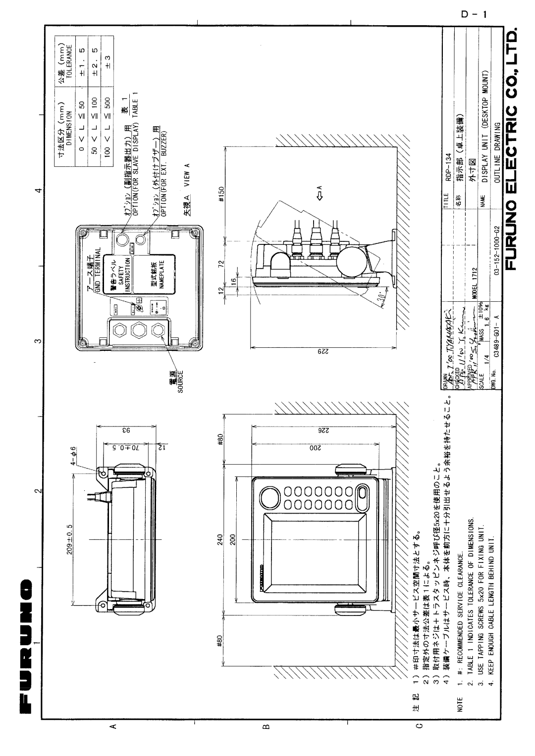 Furuno 1712 installation manual 