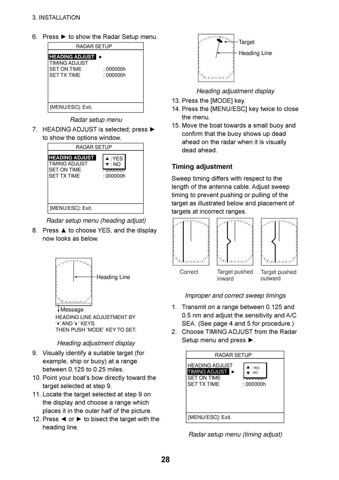 Furuno 1715 manual Timing adjustment 