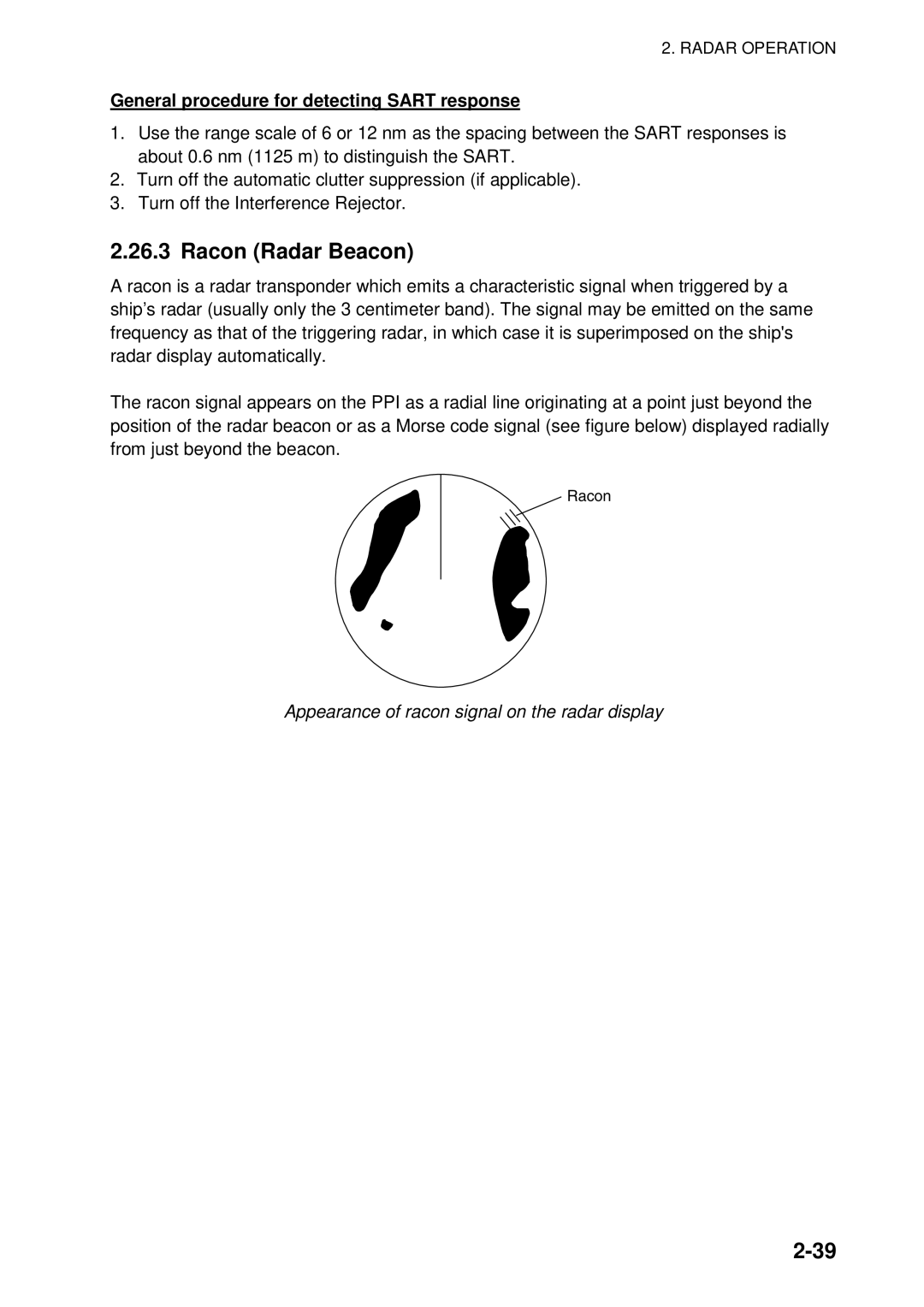 Furuno 1734C, 1724C manual Racon Radar Beacon, General procedure for detecting Sart response 