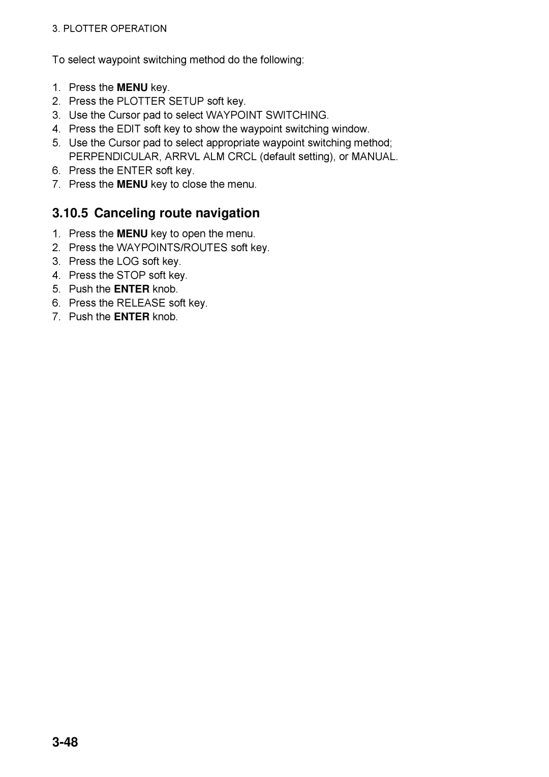 Furuno 1734C manual Canceling route navigation 