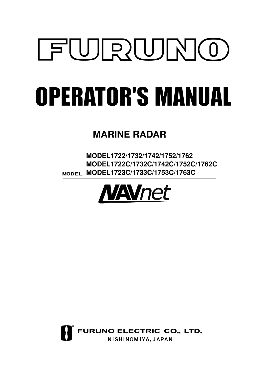 Furuno 1753C, 1733C, 1723C, 1762C, 1722C, 1763C, 1732C, 1752C, 1742C manual Marine Radar 