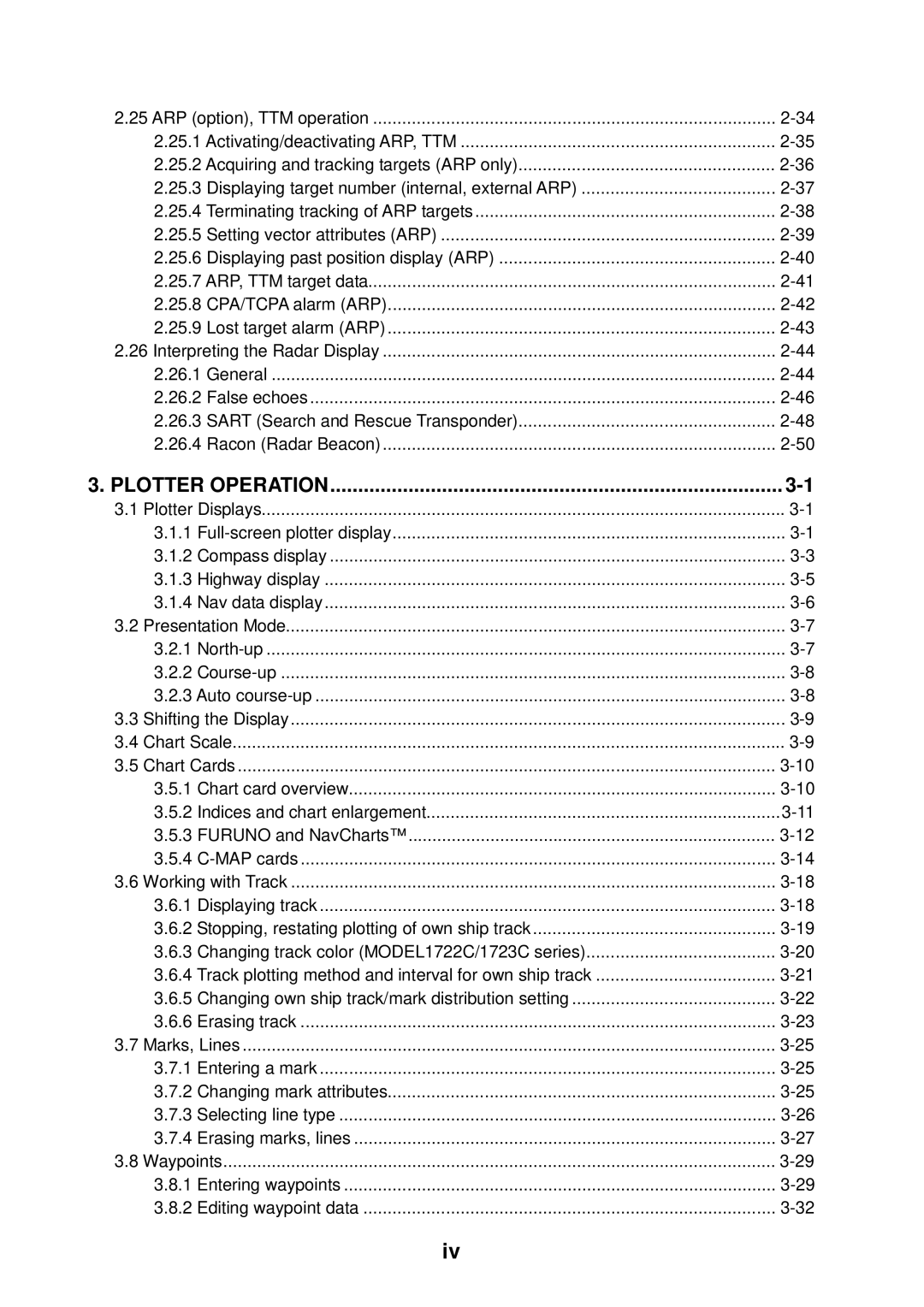 Furuno 1762C, 1753C, 1733C, 1723C, 1722C, 1763C, 1732C, 1752C, 1742C manual Plotter Operation 