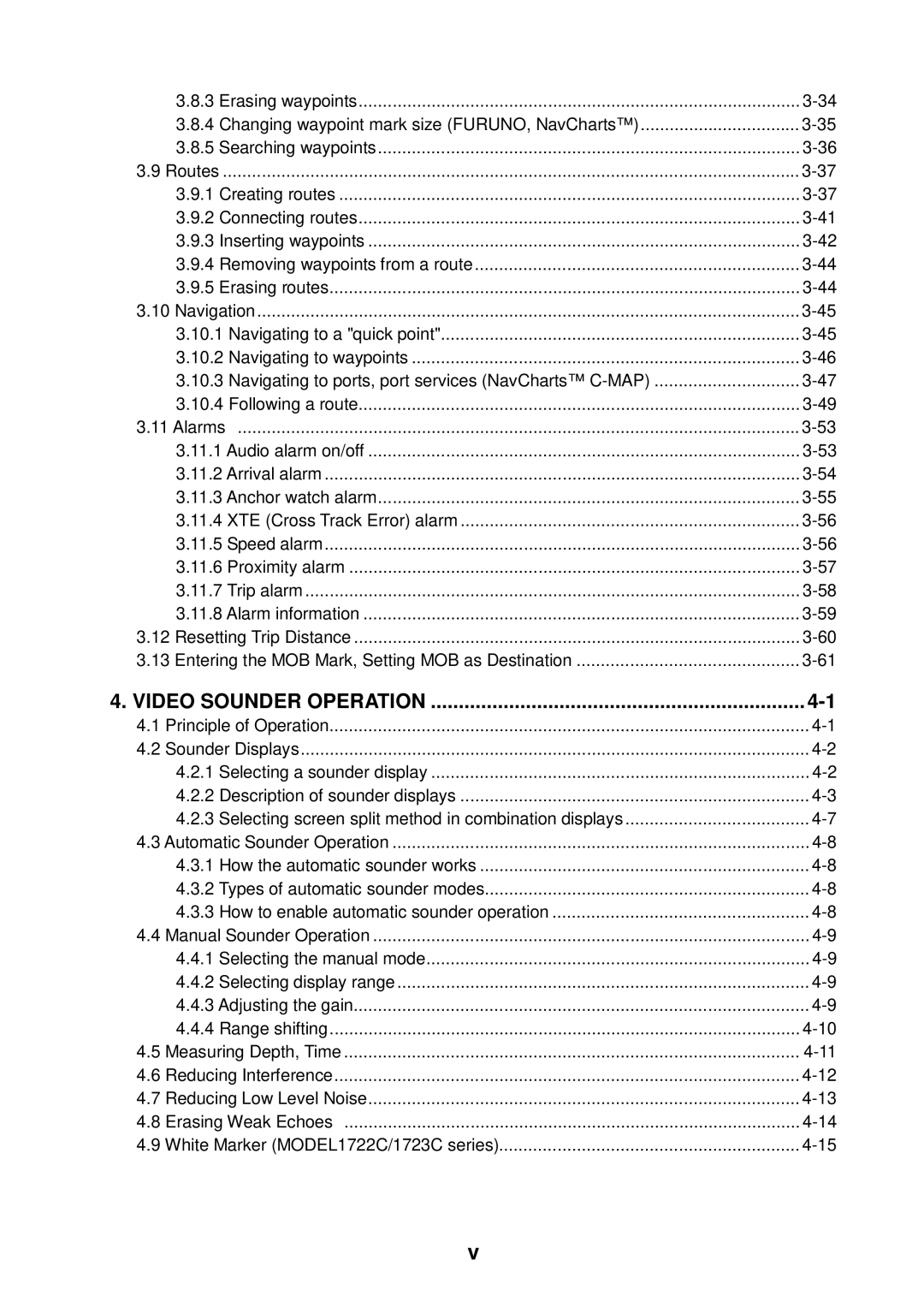 Furuno 1753C, 1733C, 1723C, 1762C, 1722C, 1763C, 1732C, 1752C, 1742C manual Video Sounder Operation 