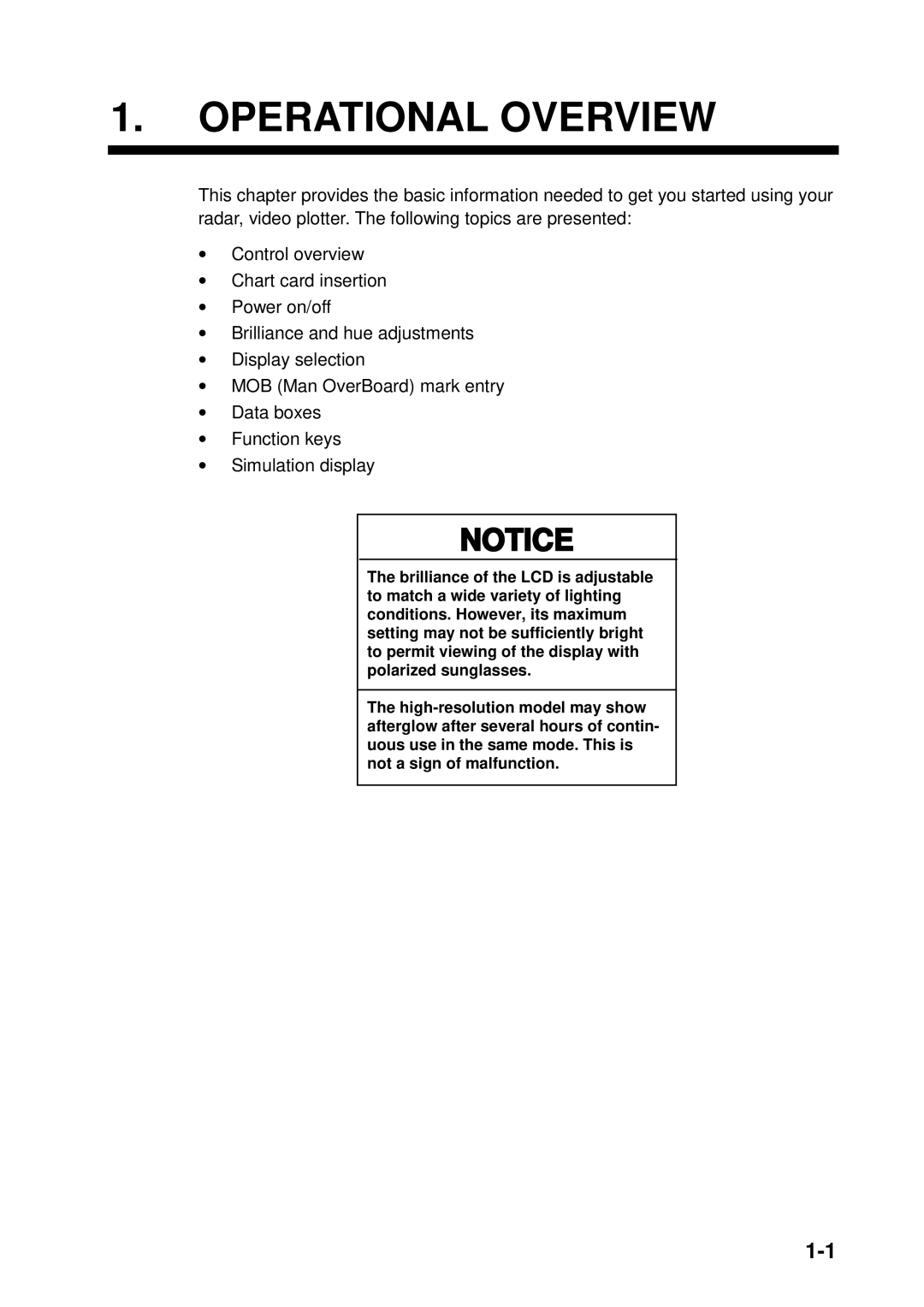 Furuno 1823C manual Operational Overview 