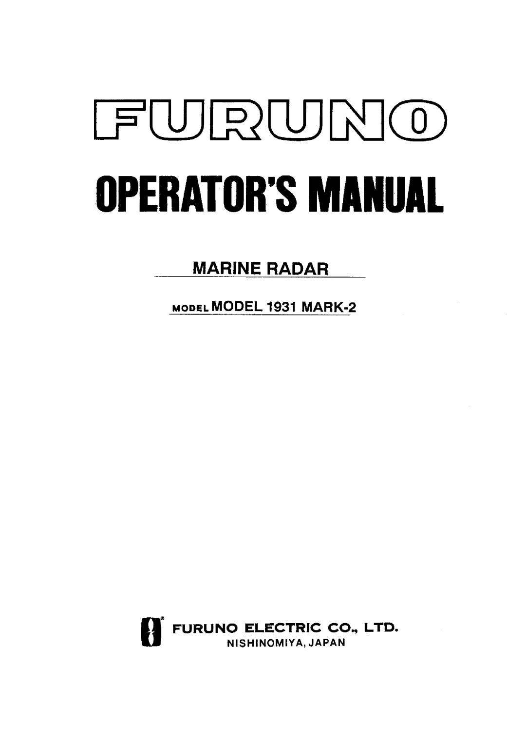 Furuno 1931 MARK-2 manual 