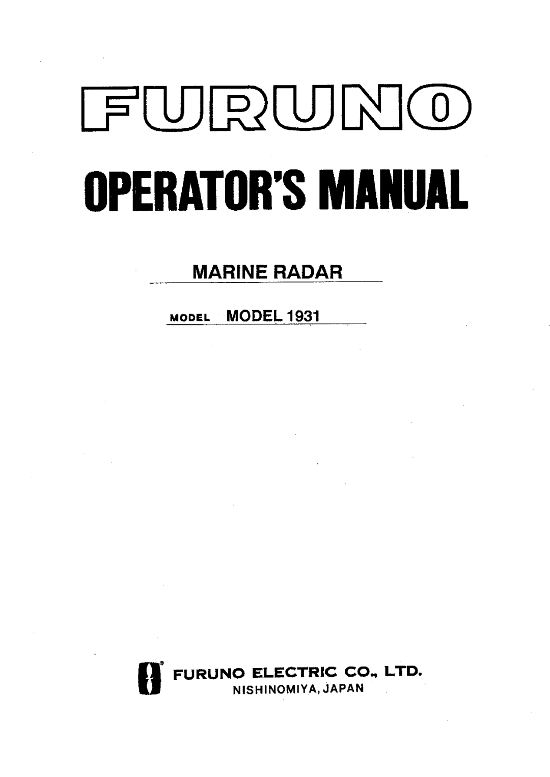 Furuno 1931 manual 