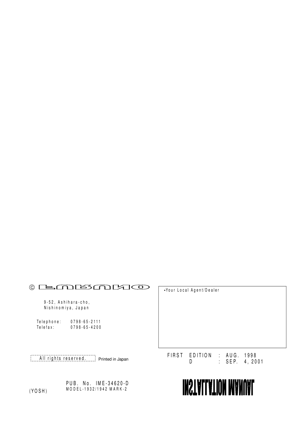 Furuno 1932 MARK-2 manual G 9 9 