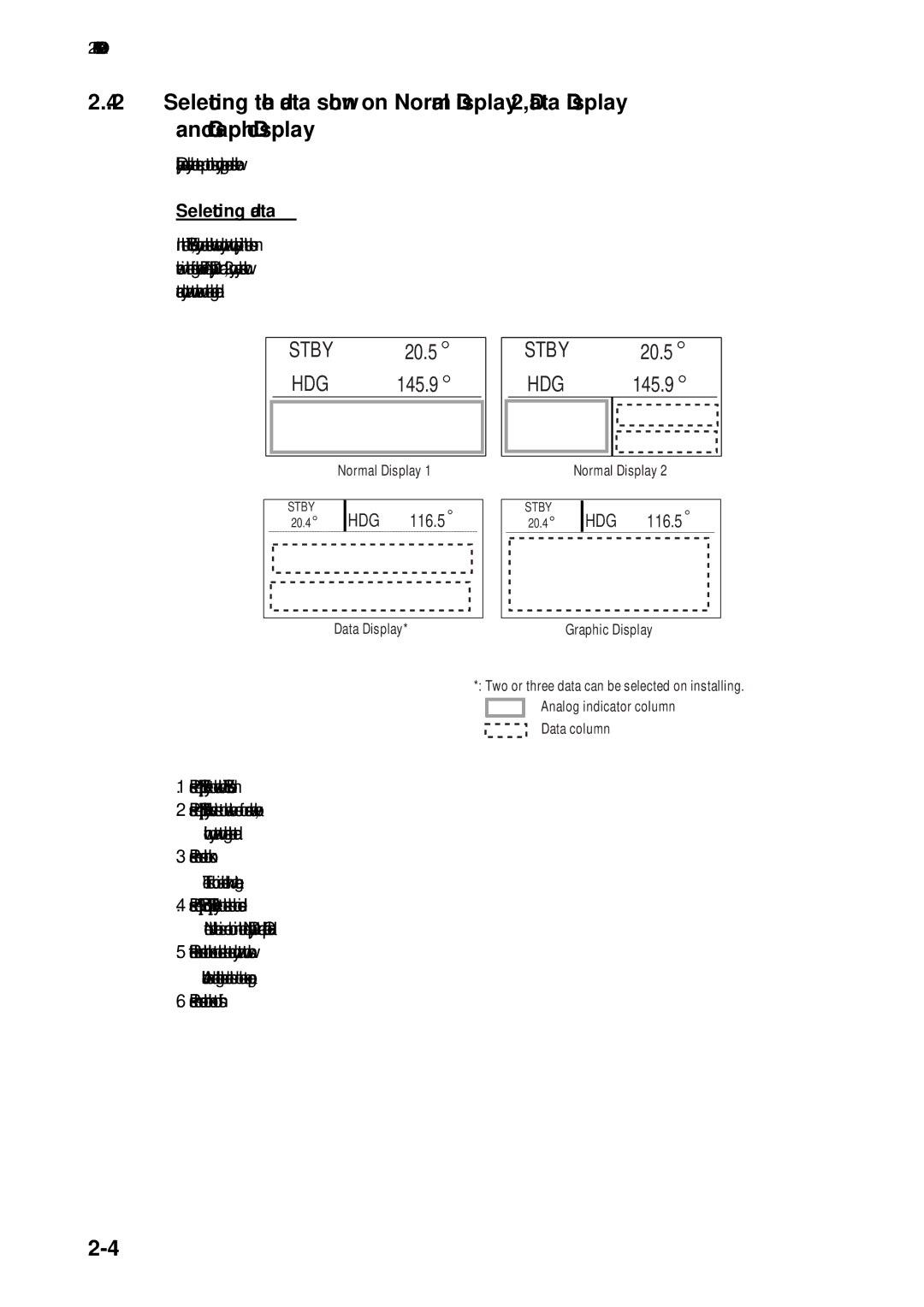 Furuno 500 manual Selecting data 