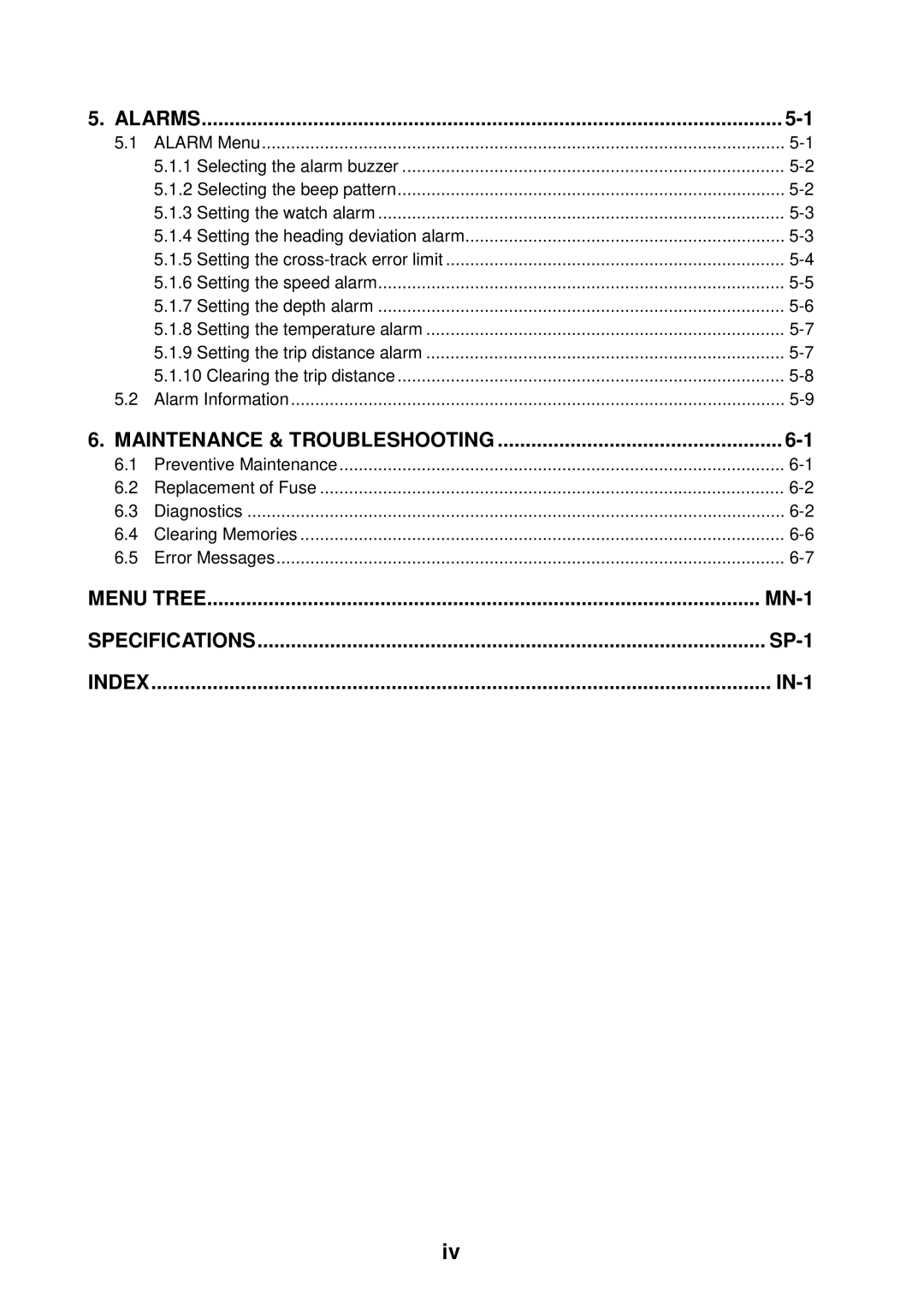 Furuno 500 manual Index 