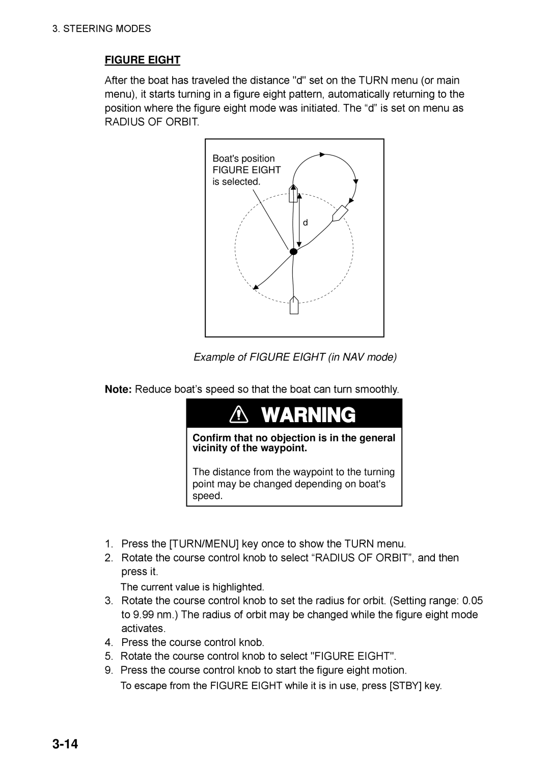 Furuno 511, 520, 611 manual Example of Figure Eight in NAV mode 