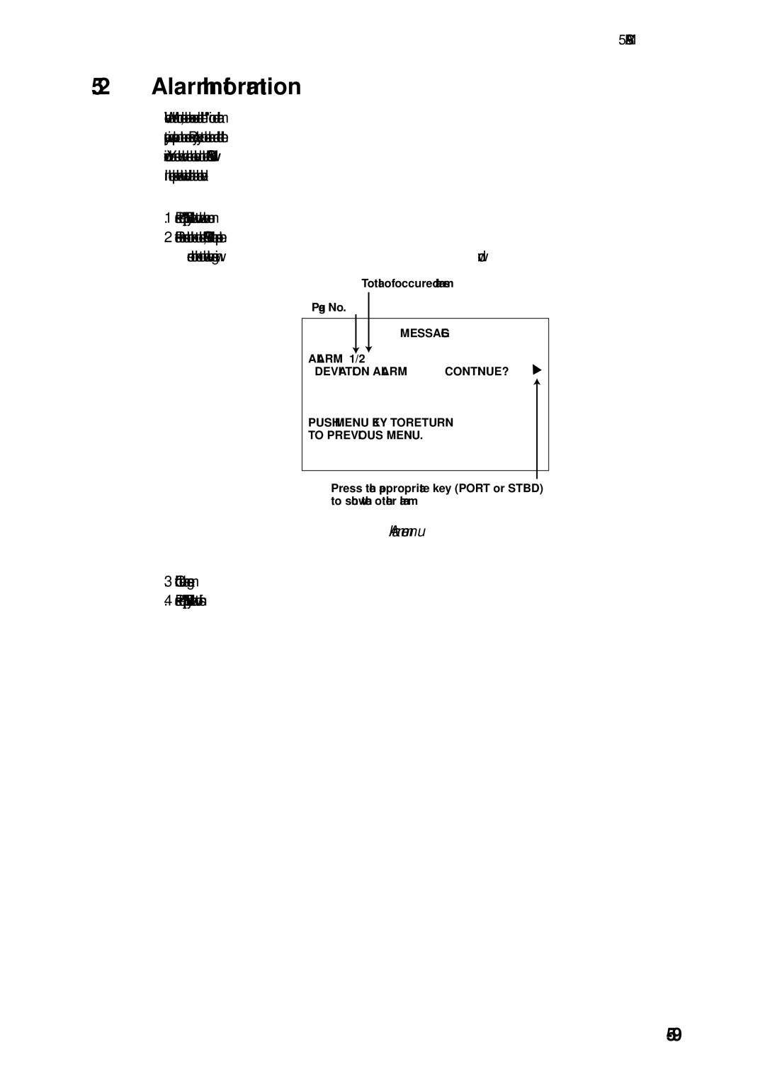 Furuno 611, 511, 520 manual Alarm Information, Alarm menu 