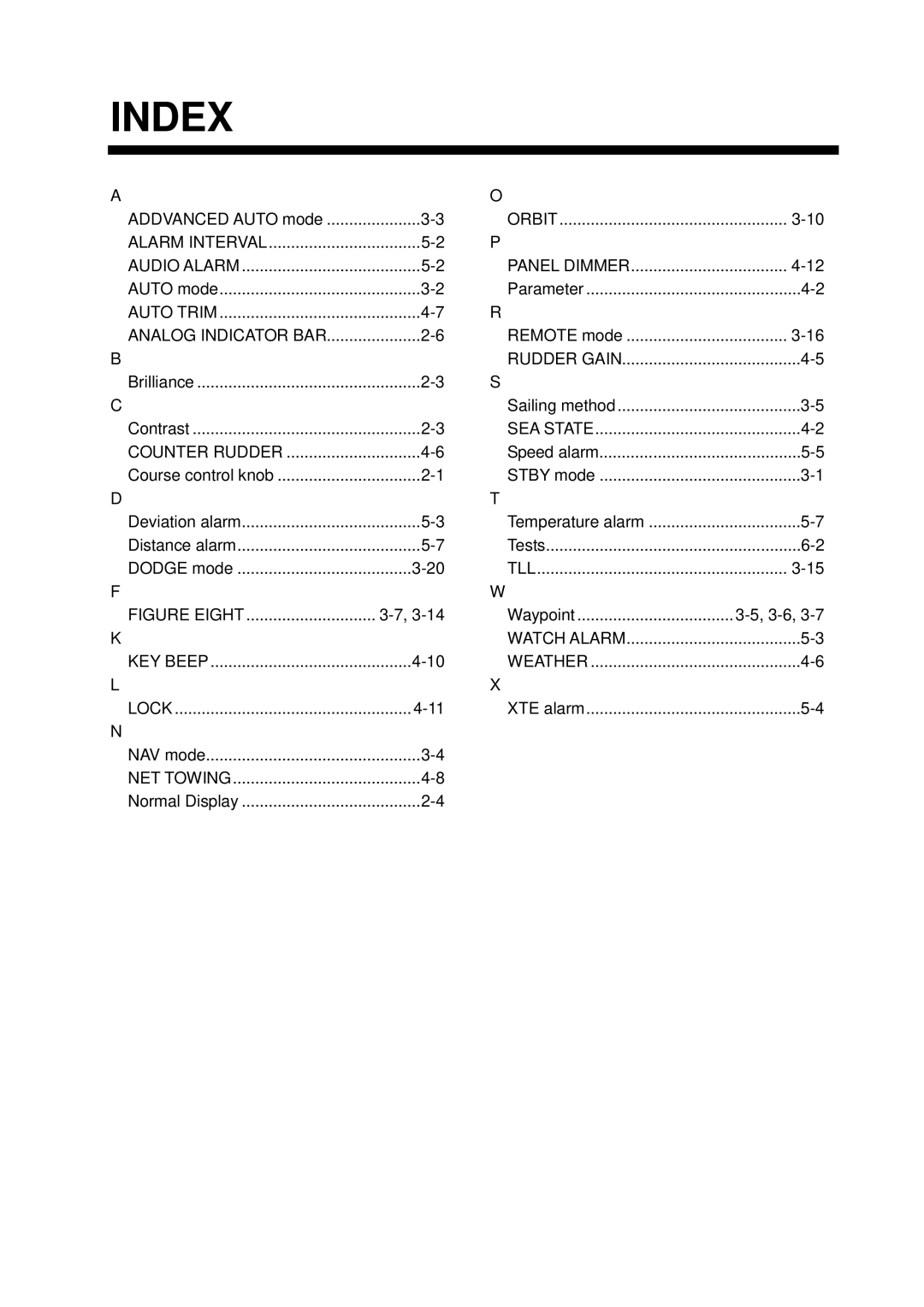 Furuno 520, 511, 611 manual Index, IN-1 