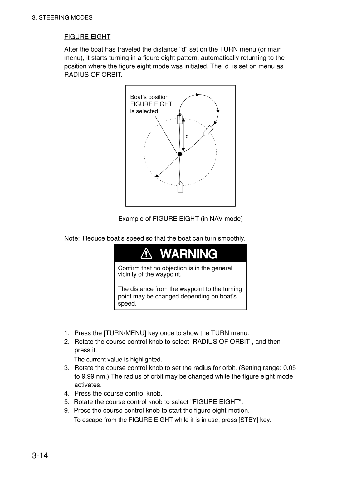 Furuno 511, 520 manual Example of Figure Eight in NAV mode 