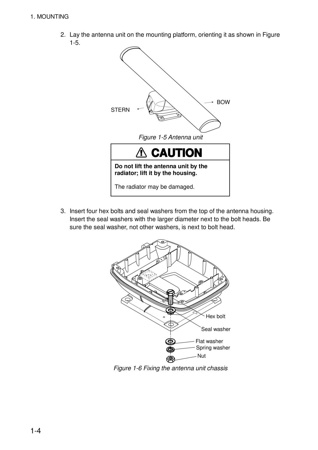 Furuno 851 MARK-2 installation manual Antenna unit 