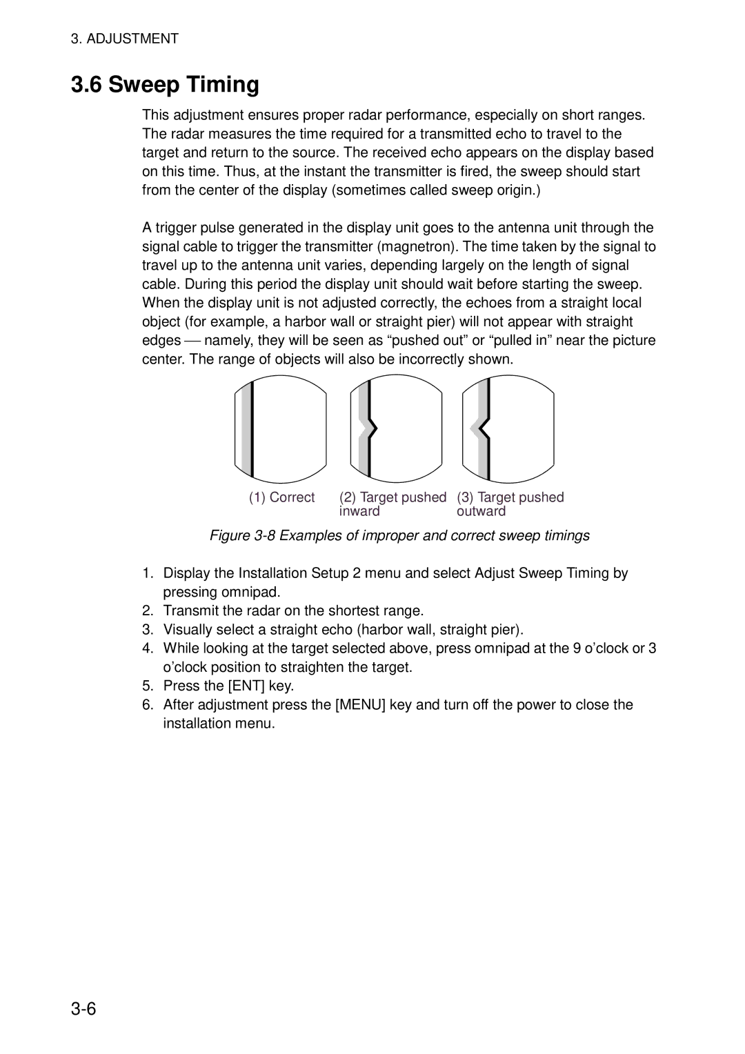 Furuno 851 MARK-2 installation manual Sweep Timing, Inward Outward 