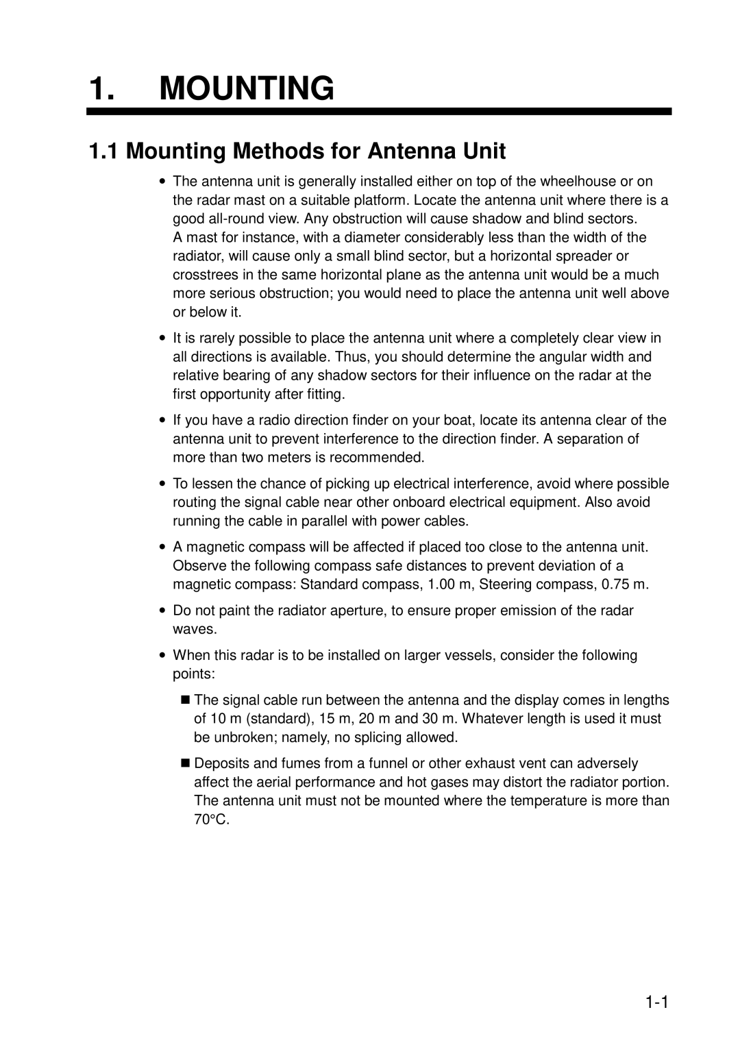 Furuno 851 MARK-2 installation manual Mounting Methods for Antenna Unit 