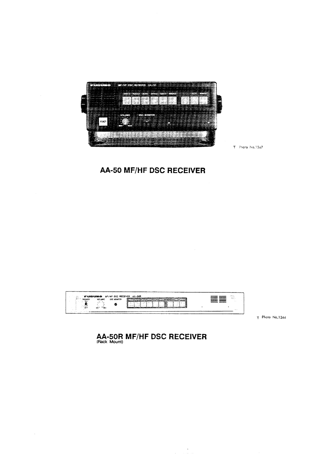 Furuno AA50 AA50R HF, AA50 AA50R MF manual 