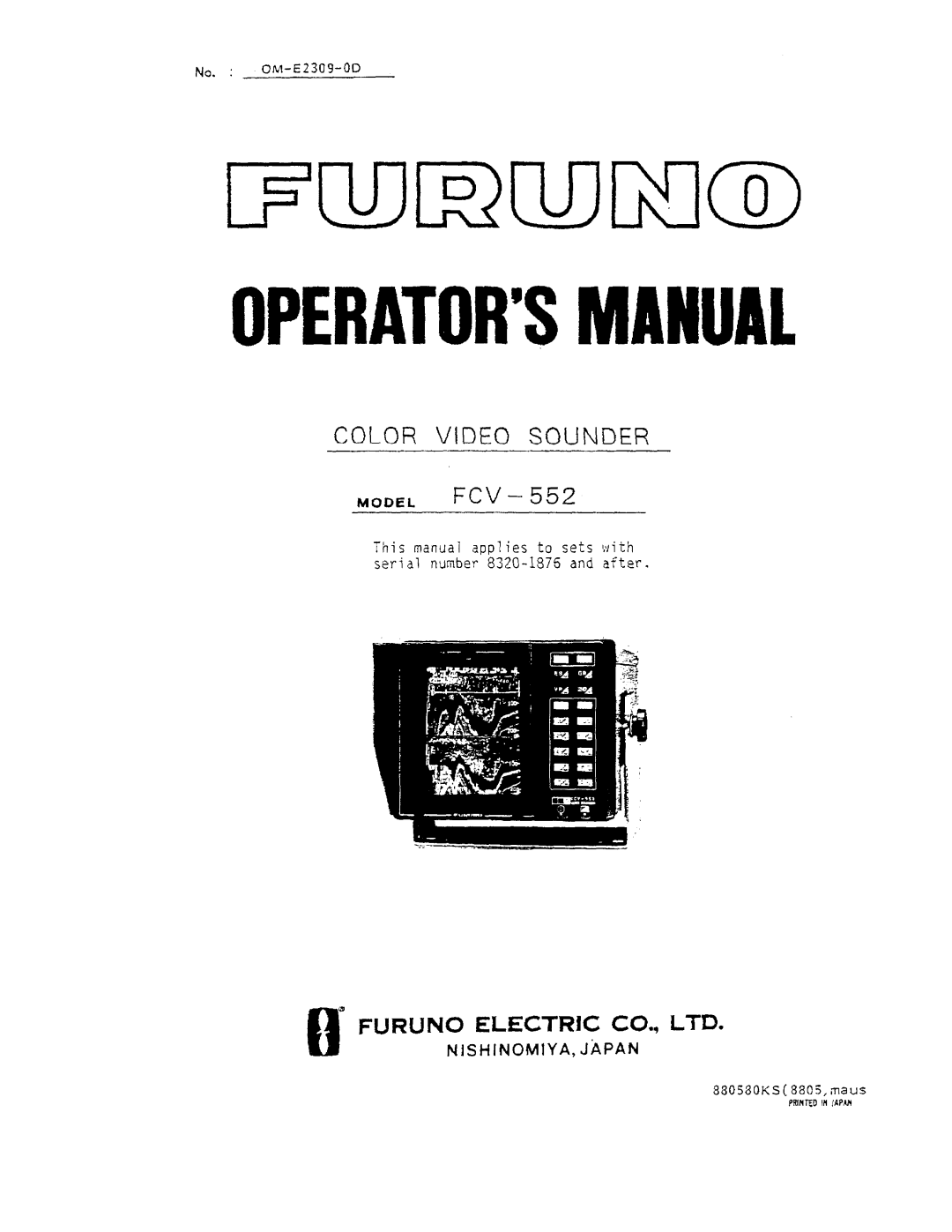 Furuno AV550SC manual 