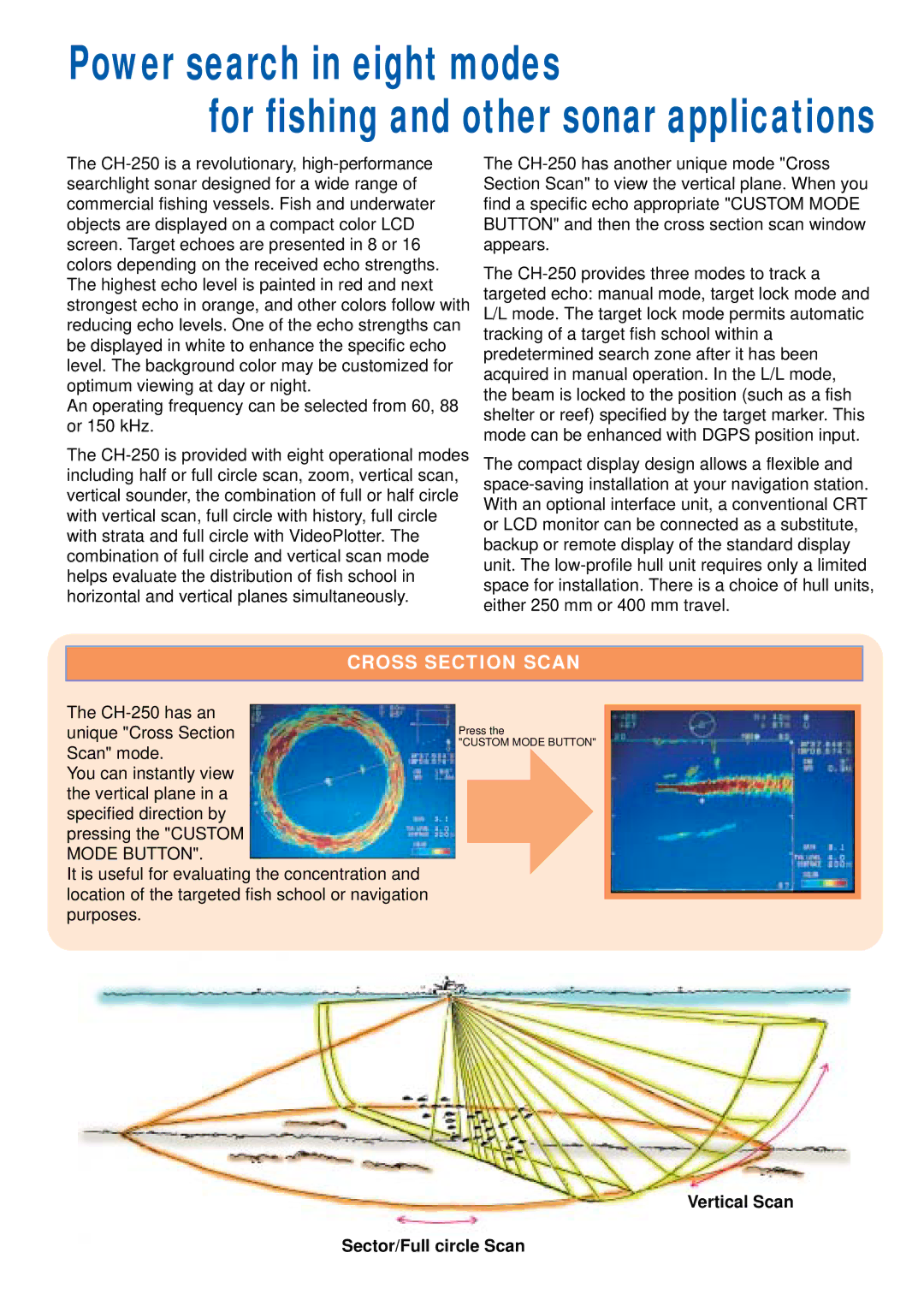 Furuno CH-250 manual Cross Section Scan 