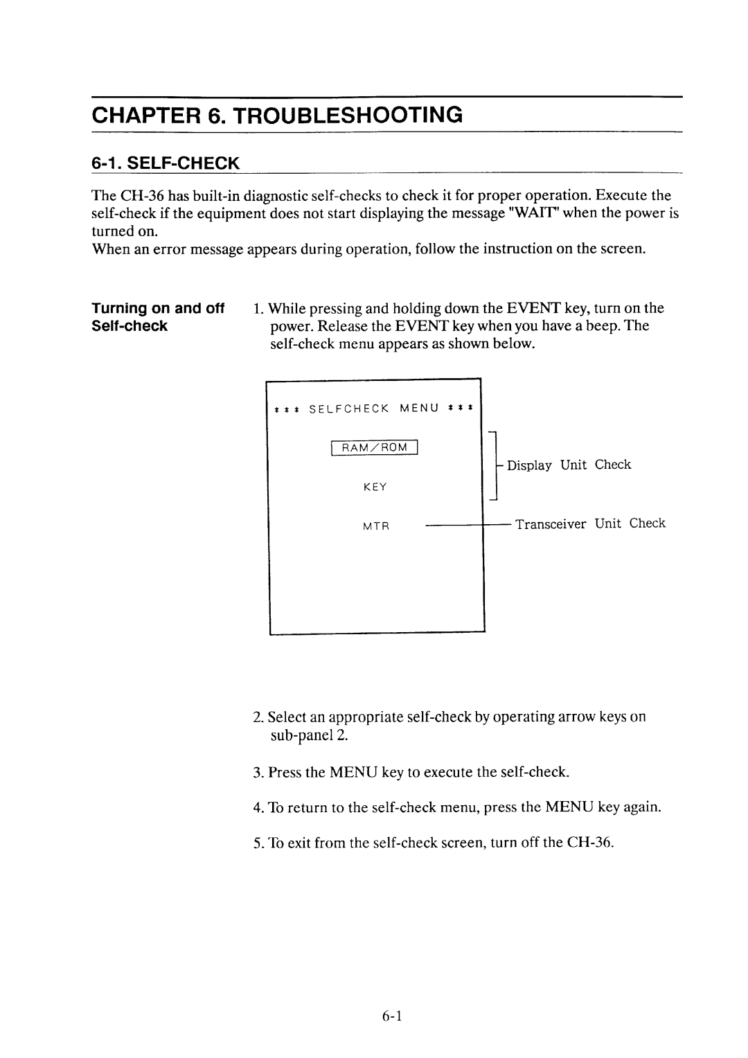 Furuno CH-36 manual 