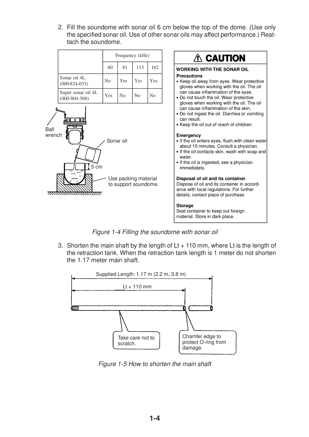 Furuno CH-37 manual Filling the soundome with sonar oil 