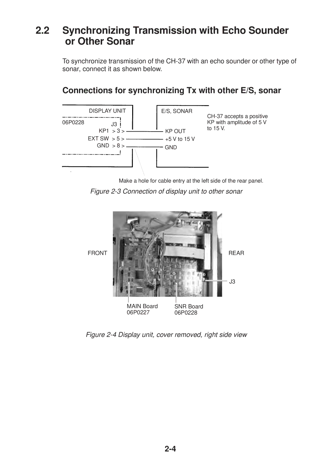 Furuno CH-37 manual Synchronizing Transmission with Echo Sounder or Other Sonar 