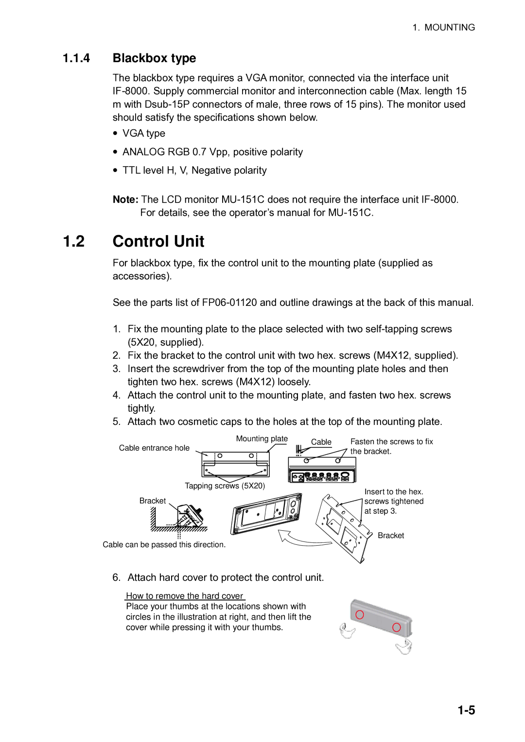 Furuno CH300 manual Control Unit, Blackbox type 