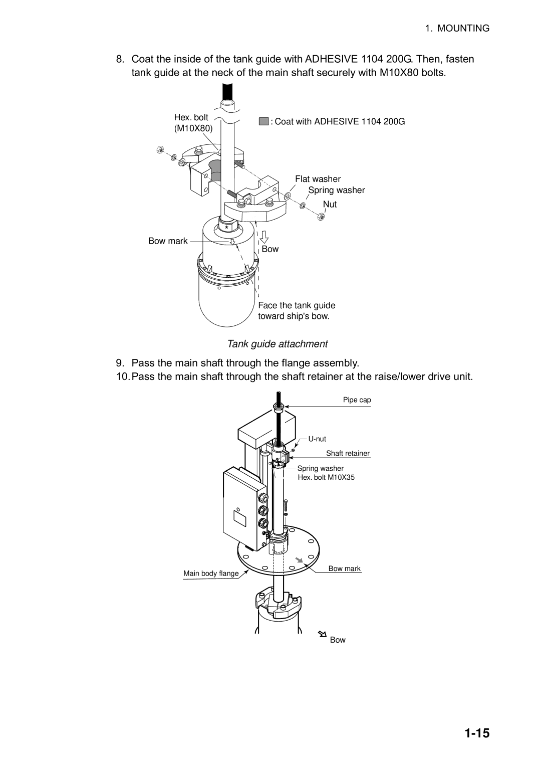 Furuno CH300 manual Tank guide attachment 