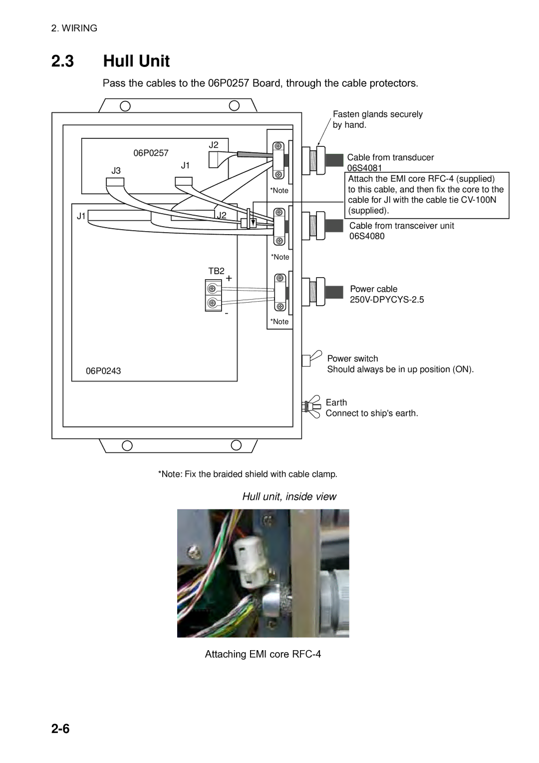 Furuno CH300 manual Hull Unit, Hull unit, inside view 