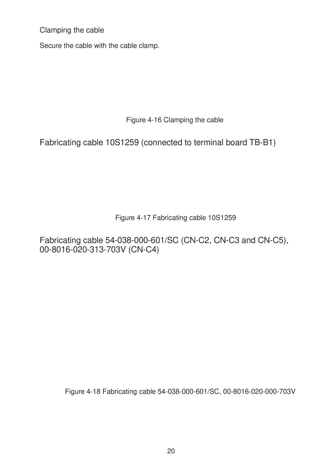 Furuno CSH-23F, CSH-24F manual Fabricating cable 10S1259 connected to terminal board TB-B1, Clamping the cable 