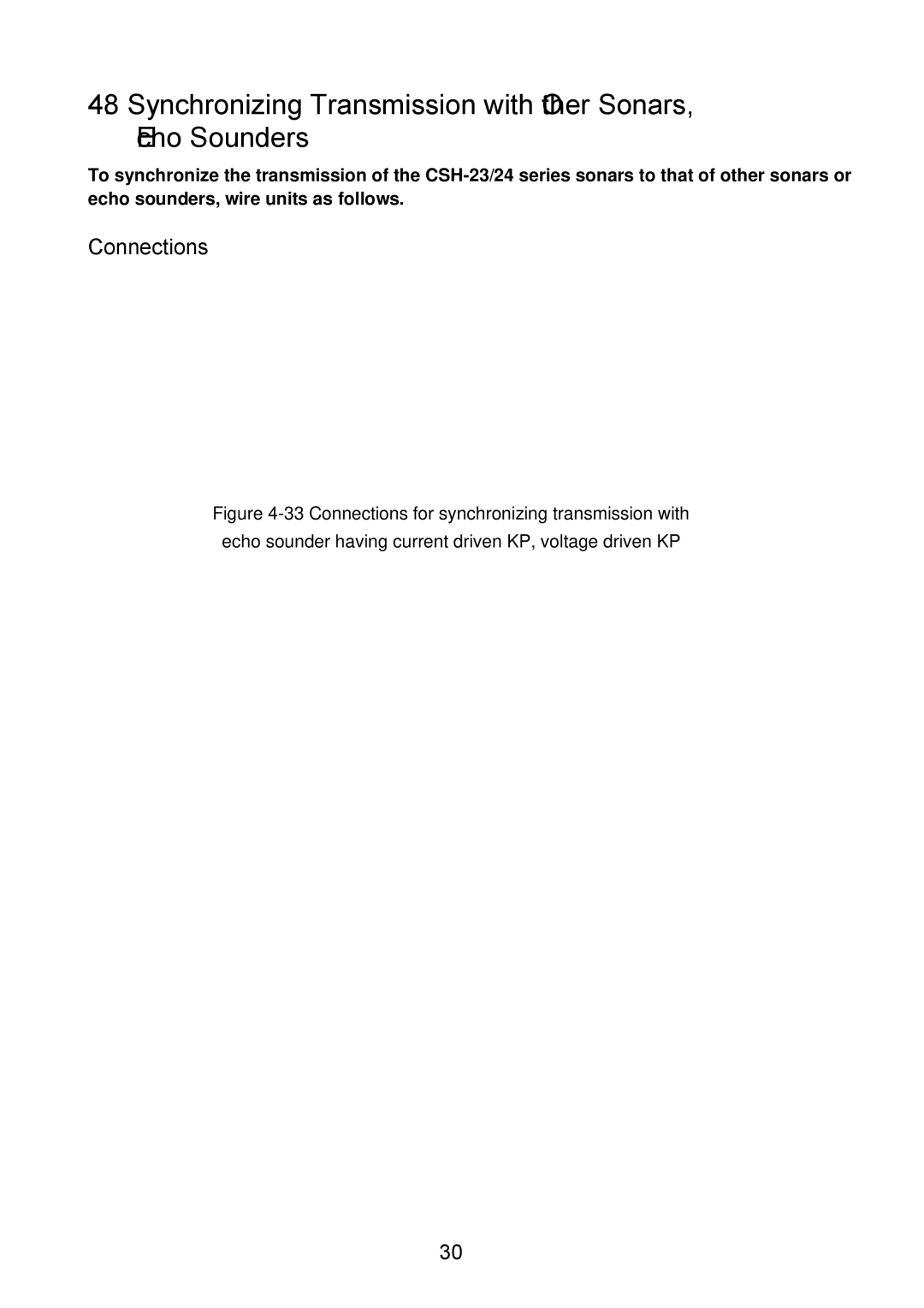 Furuno CSH-24F, CSH-23F manual Synchronizing Transmission with Other Sonars, Echo Sounders, Connections 