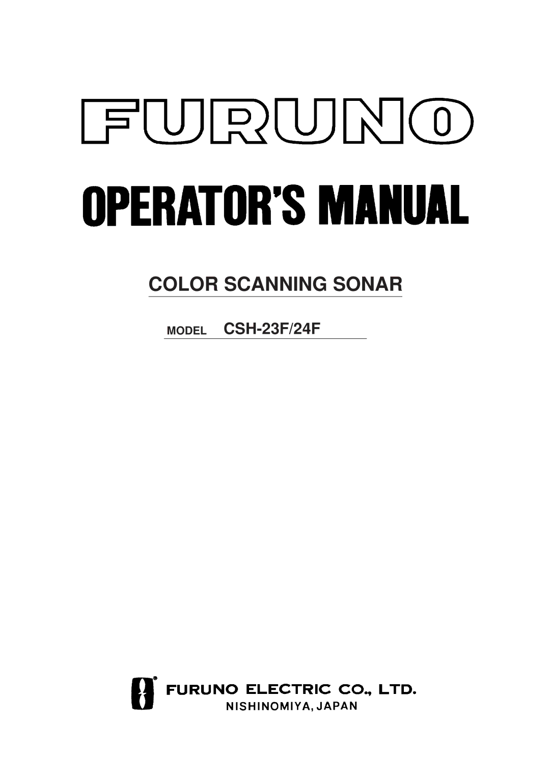 Furuno CSH-23F/24F manual Color Scanning Sonar 