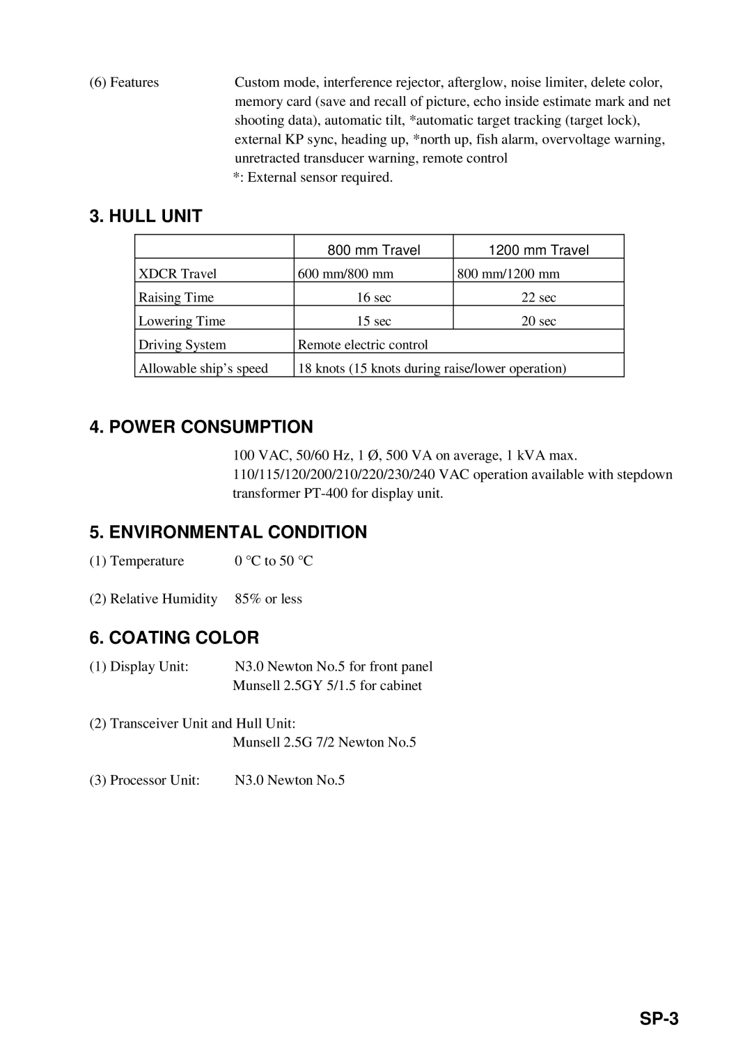 Furuno CSH-53 manual Environmental Condition 