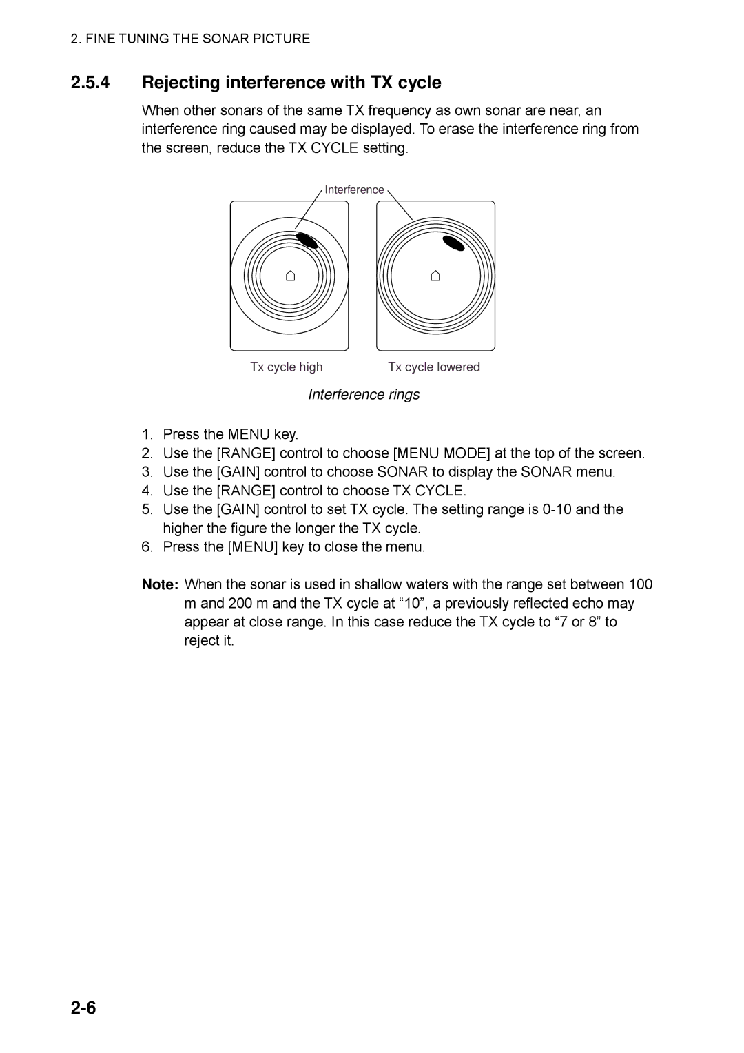 Furuno CSH-5L/CSH-8L manual Rejecting interference with TX cycle, Interference rings 