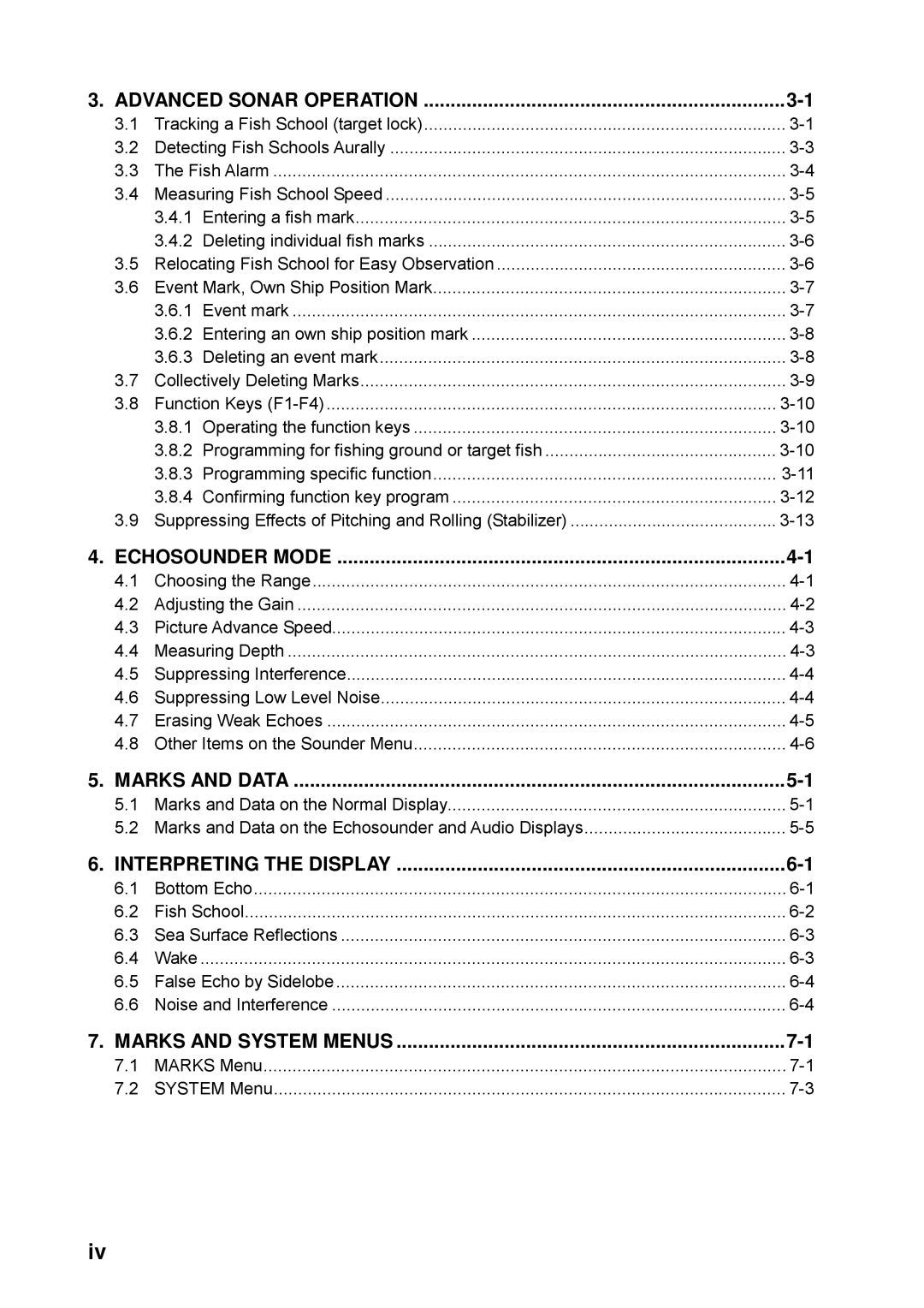 Furuno CSH-5L/CSH-8L manual Marks and Data 