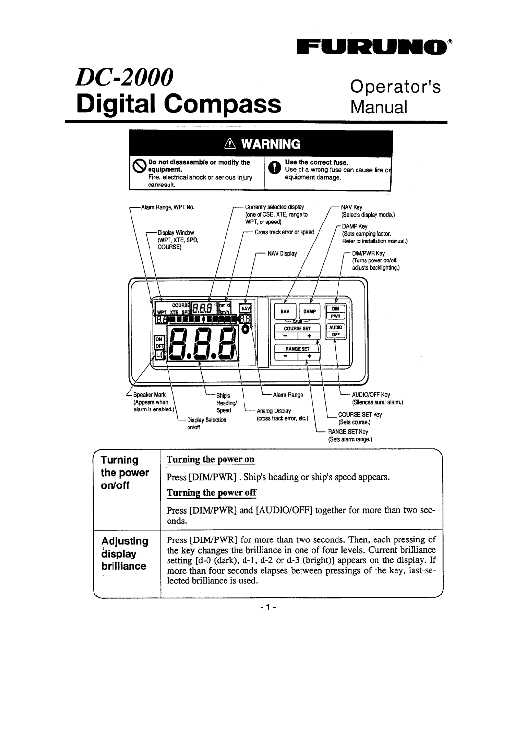 Furuno DC-2000 manual 