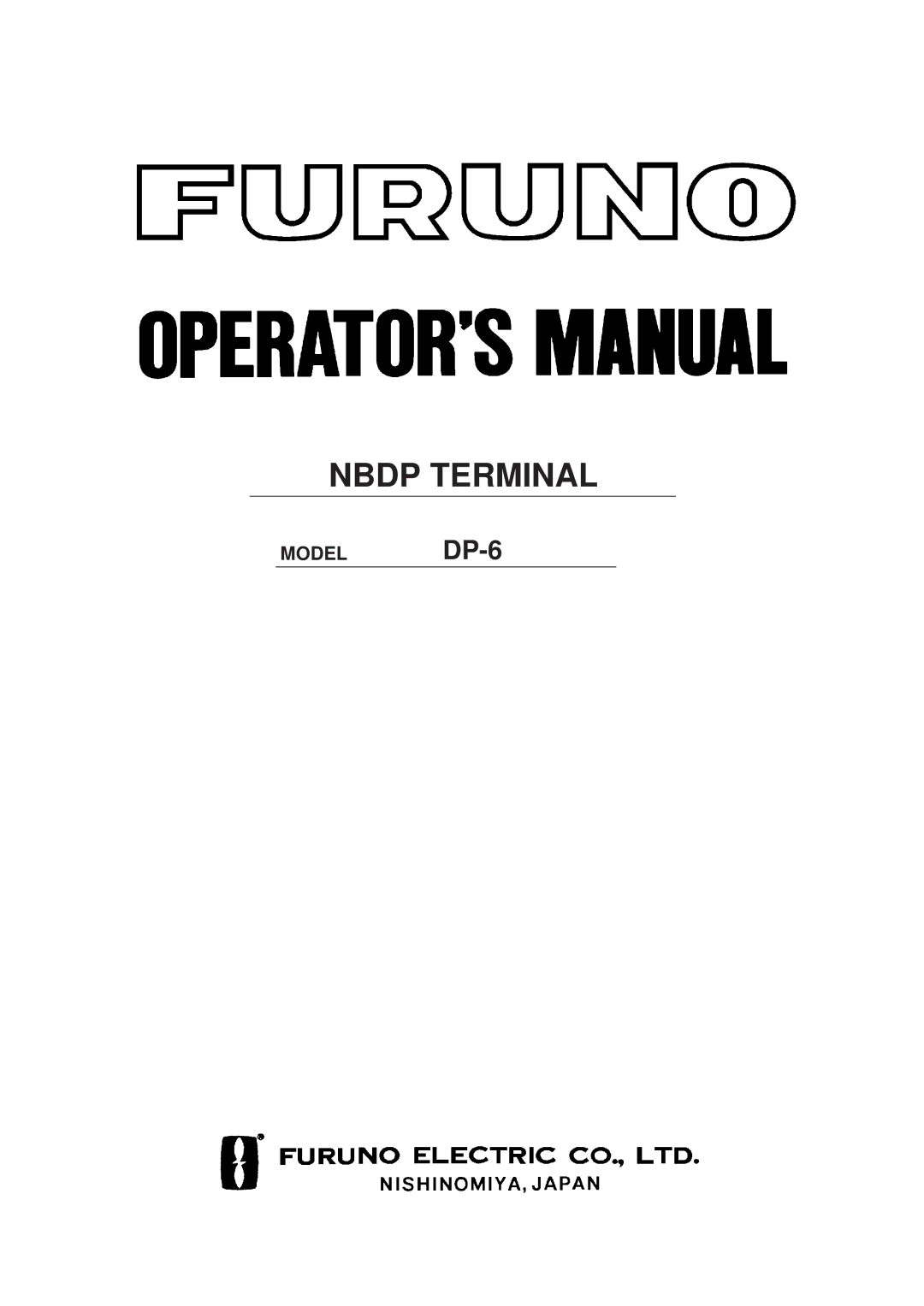 Furuno DP-6 manual Nbdp Terminal 