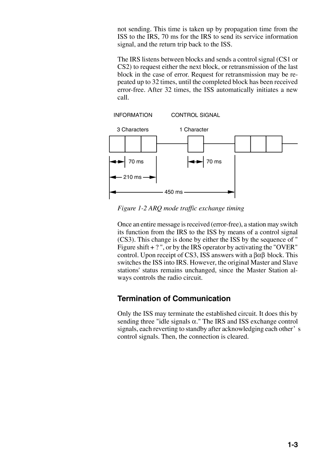 Furuno DP-6 manual Termination of Communication, ARQ mode traffic exchange timing 