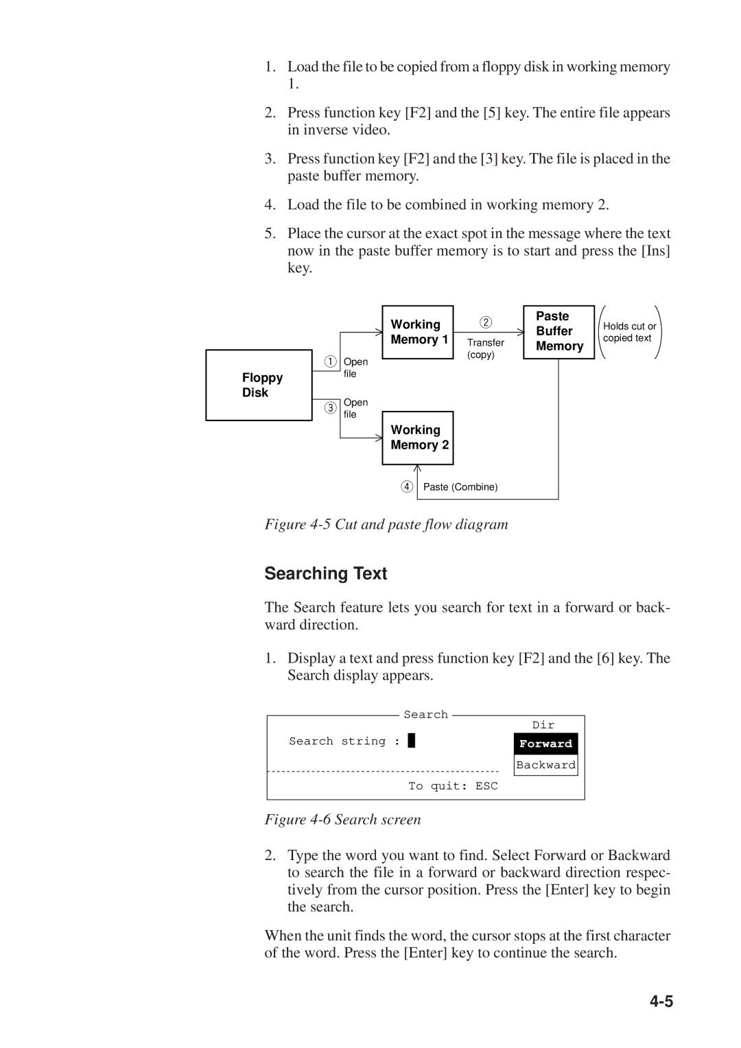 Furuno DP-6 manual Searching Text, Cut and paste flow diagram 