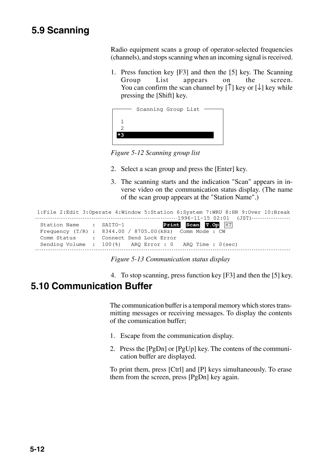 Furuno DP-6 manual Scanning, Communication Buffer 