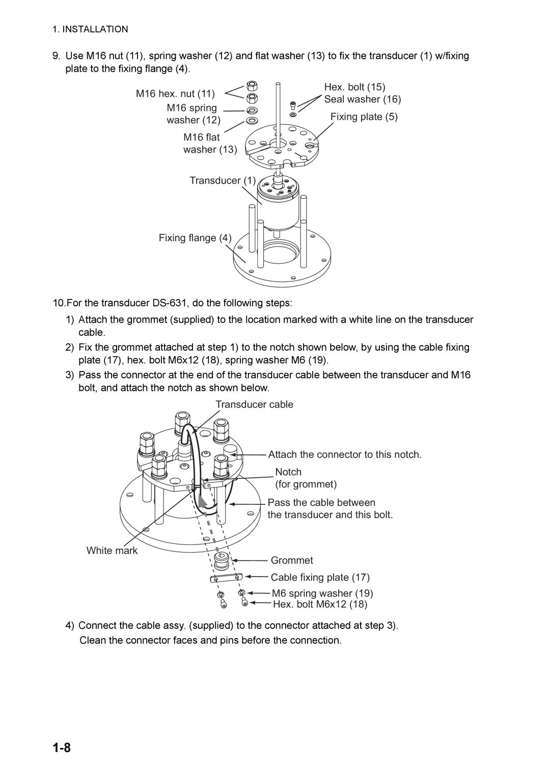 Furuno DS-60 installation manual Hex. bolt 15 Seal washer Fixing plate 