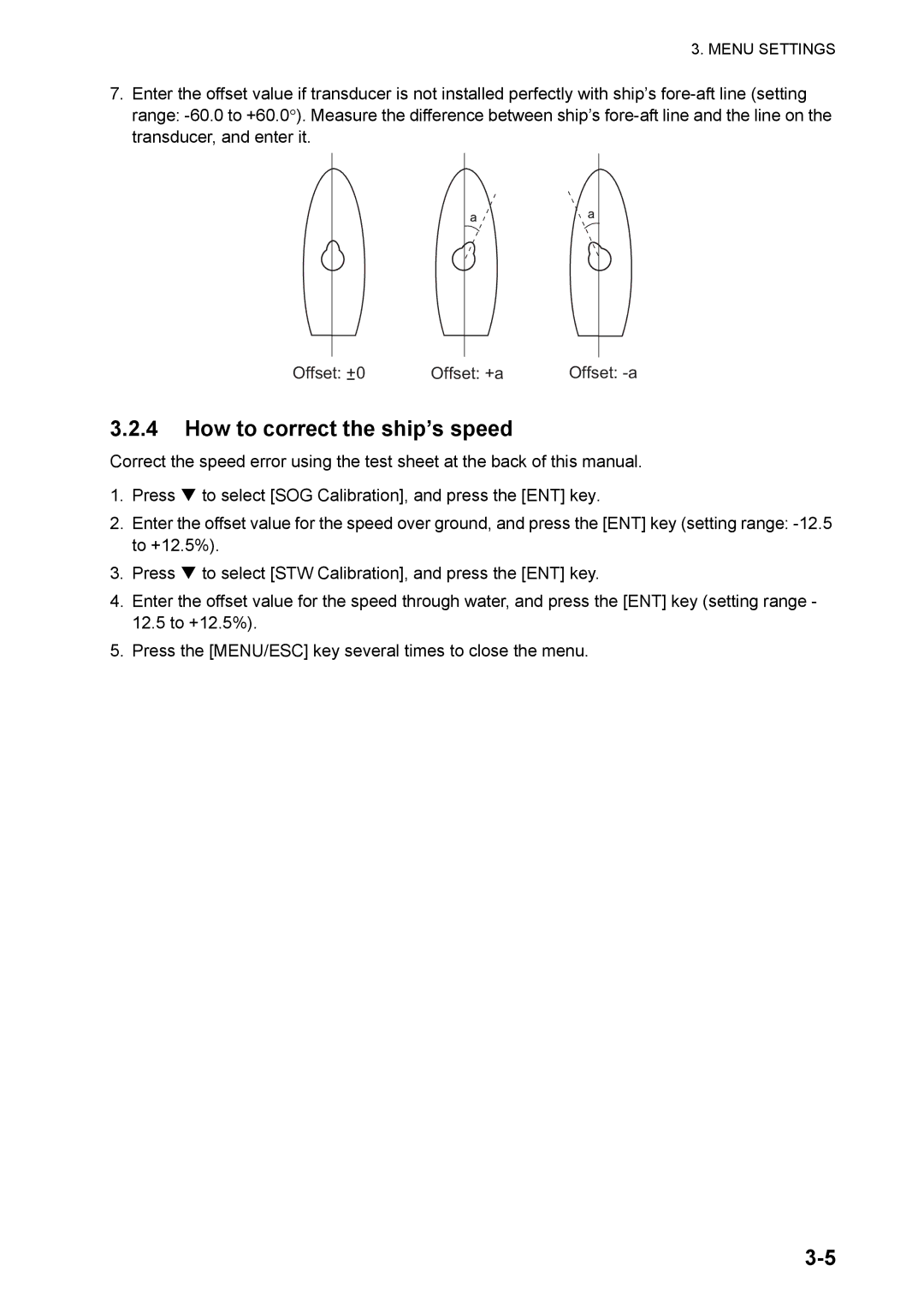 Furuno DS-60 installation manual How to correct the ship’s speed 