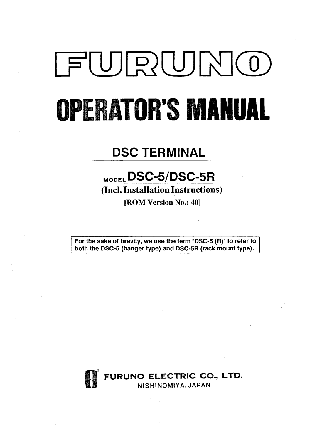 Furuno DSC-5R manual 