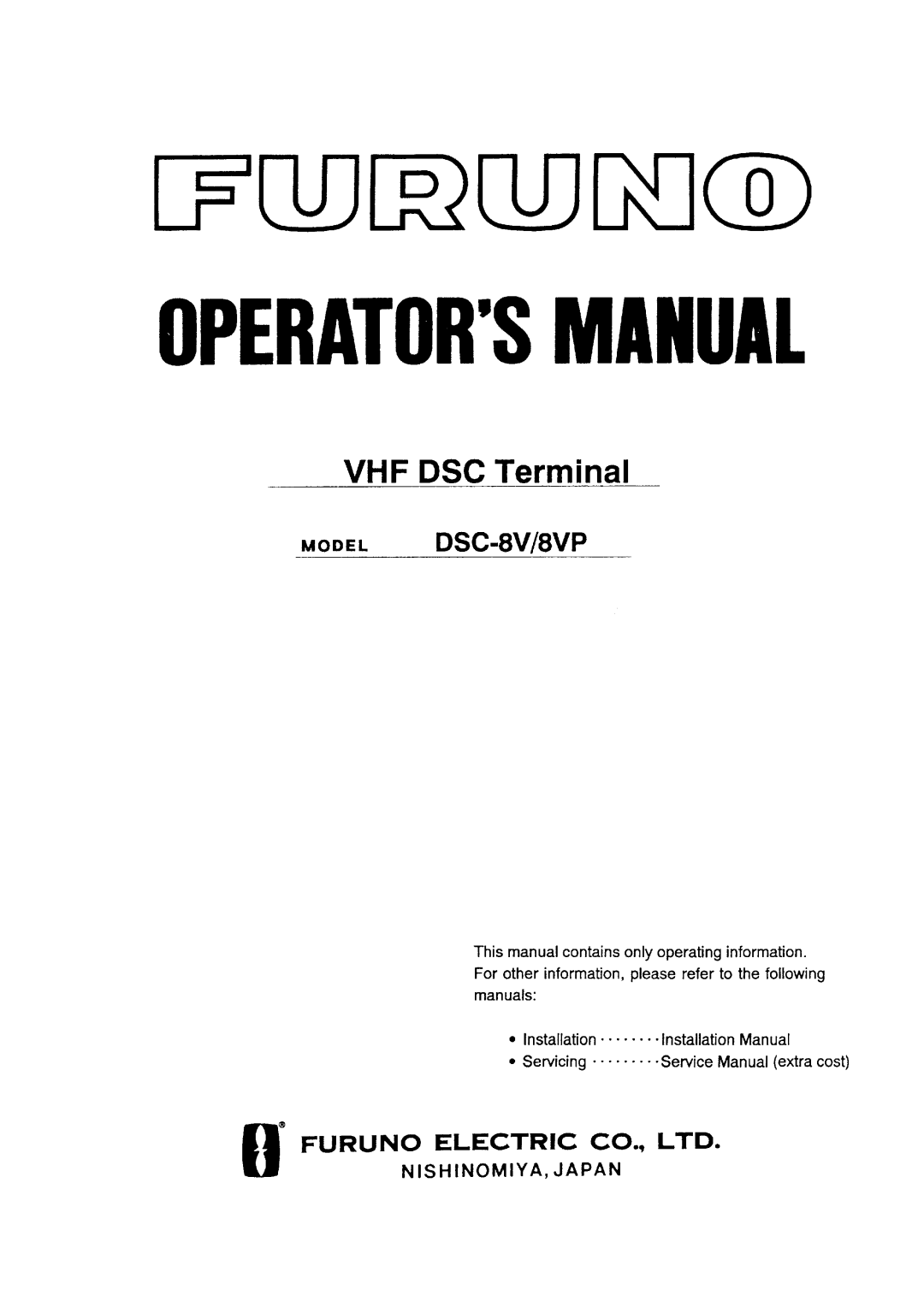 Furuno DSC-8V/8VP manual 