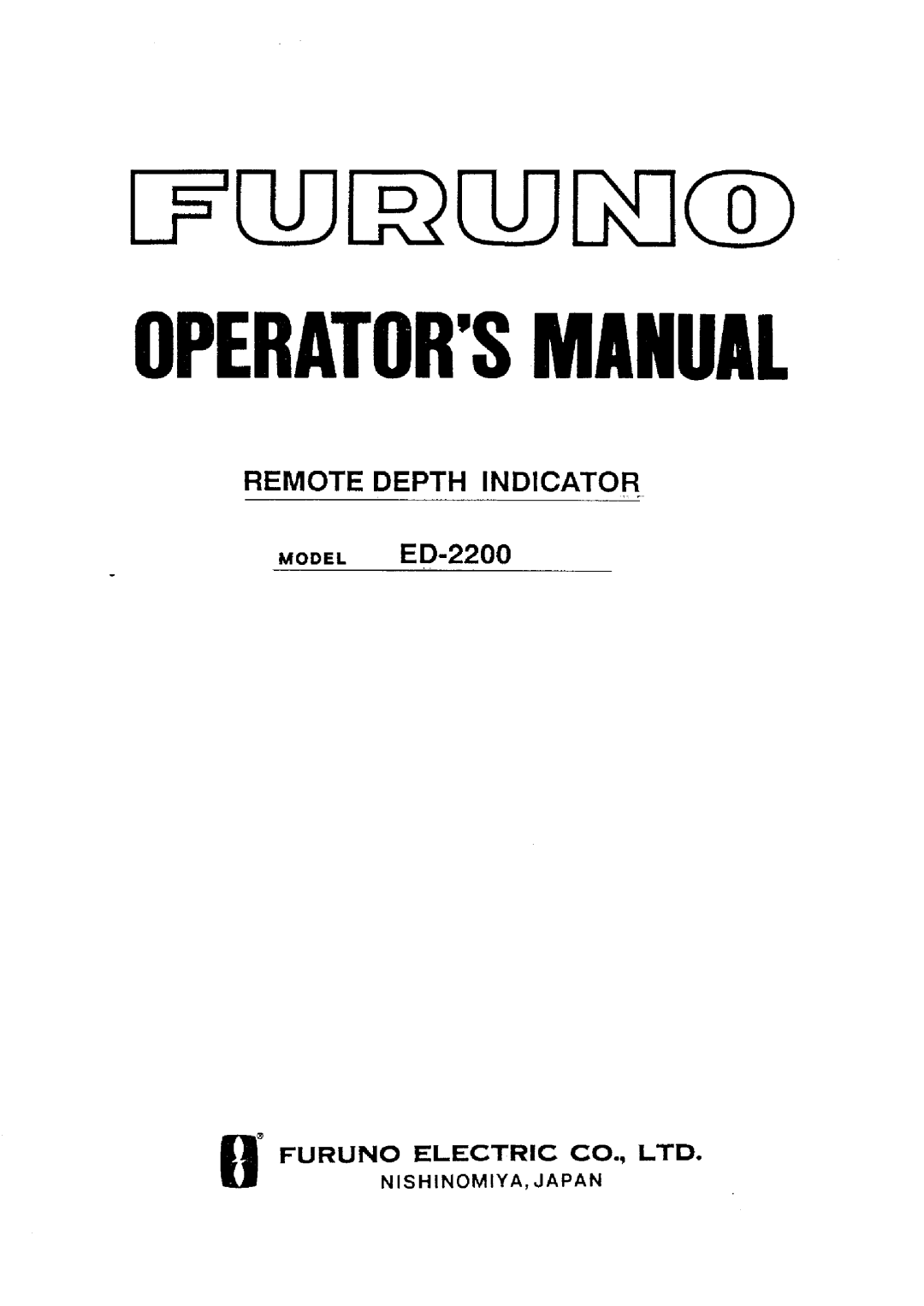 Furuno ED-2200 manual 