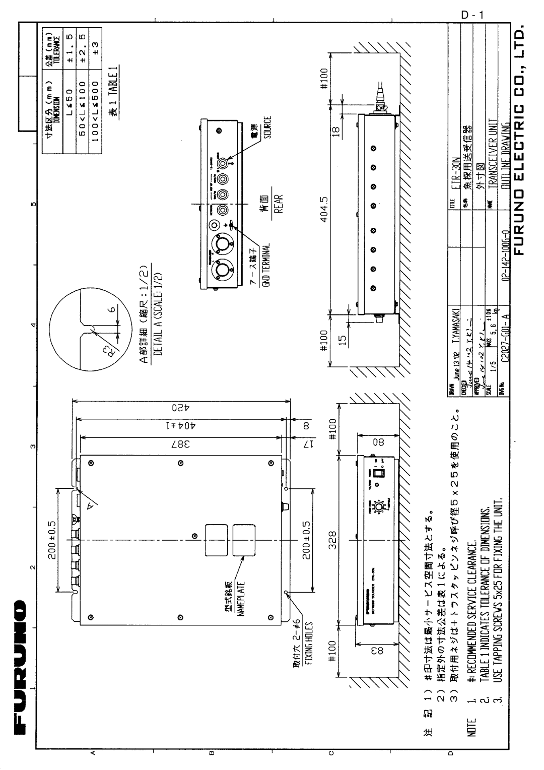 Furuno ETR-30N manual 